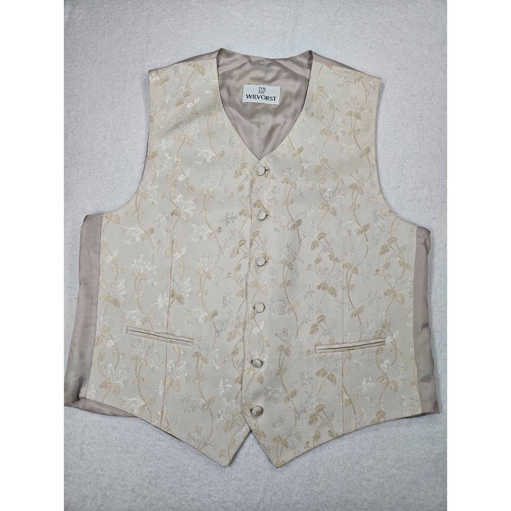 Wilvorst Classic Mens White Formal Button Waistcoat Vest Gilet Size